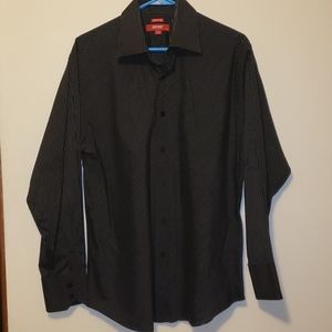 Black pinstripe long sleeve dress shirt